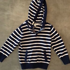 Nautical striped hooded sweater cardigan